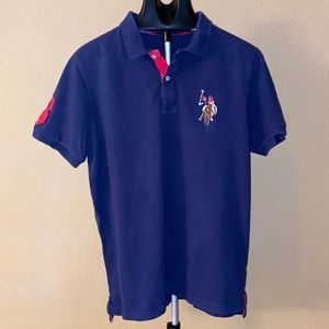 US Navy Blue and Red Polo